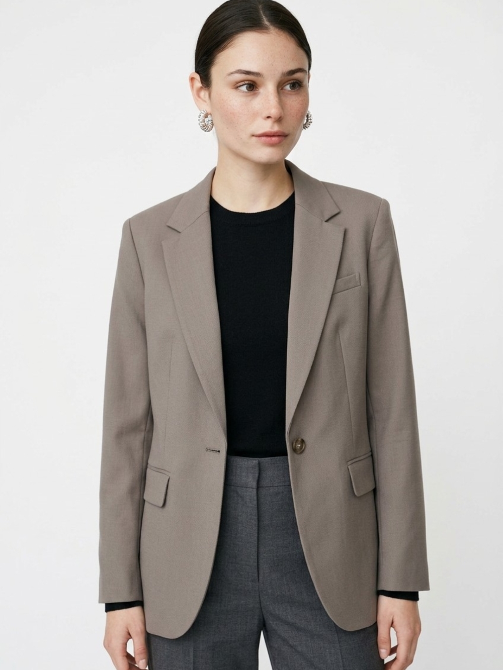 BABATON ATELIER Women’s Taupe Blazer Jacket - Picture 3 of 12